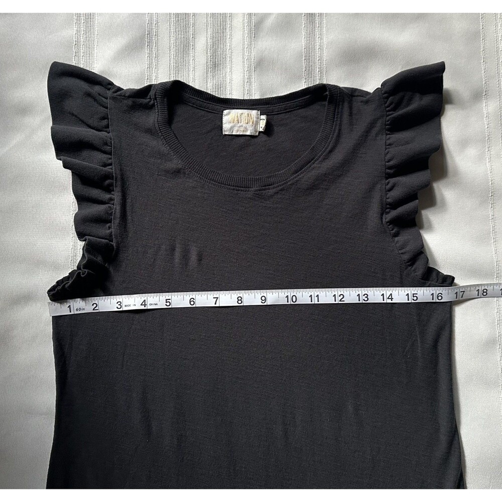Nation LTD Elliot Fused Ruffle Women’s Dress Black /Dark Gray Size S Pima Cotton - Picture 8 of 13
